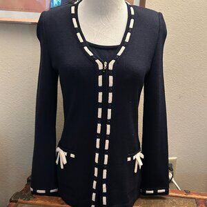 2 pc knit shell and zip up jacket set